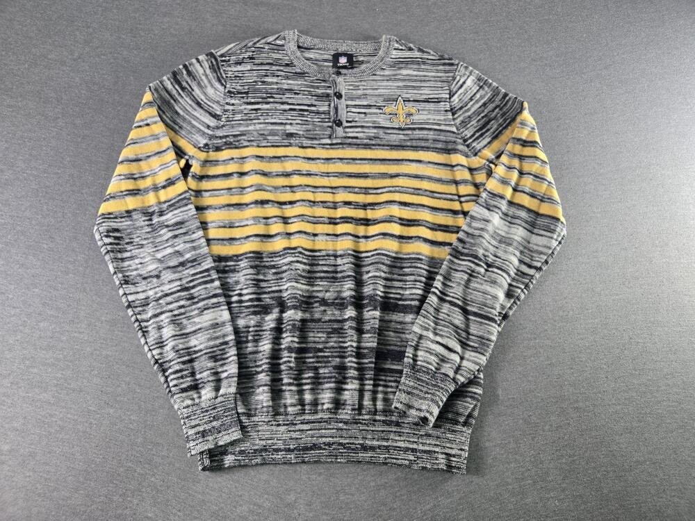 New Orleans Saints Sweater Mens Medium Gray NFL Football Team Apparel Knit